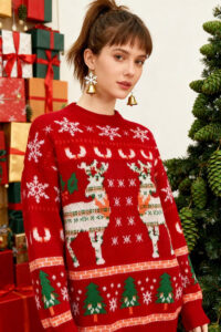 Cozy Longline Color Block Crew Neck Sweater